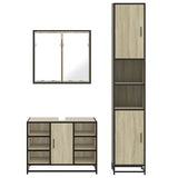 3 Piece Bathroom Furniture Set Sonoma Oak Engineered Wood - 45-Degree Angle