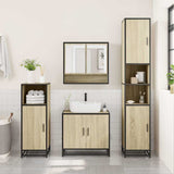 3 Piece Bathroom Furniture Set Sonoma Oak Engineered Wood - Side View