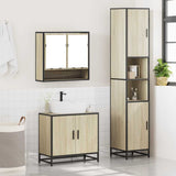 3 Piece Bathroom Furniture Set Sonoma Oak Engineered Wood - Top-Down View