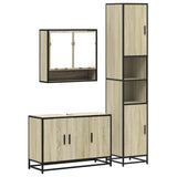 3 Piece Bathroom Furniture Set Sonoma Oak Engineered Wood - Front View