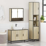 3 Piece Bathroom Furniture Set Sonoma Oak Engineered Wood - Top-Down View