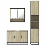 3 Piece Bathroom Furniture Set Sonoma Oak Engineered Wood - 45-Degree Angle