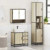 3 Piece Bathroom Furniture Set Sonoma Oak Engineered Wood - Top-Down View