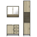 3 Piece Bathroom Furniture Set Sonoma Oak Engineered Wood - 45-Degree Angle