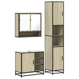 3 Piece Bathroom Furniture Set Sonoma Oak Engineered Wood - Front View
