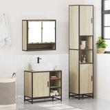 3 Piece Bathroom Furniture Set Sonoma Oak Engineered Wood - Top-Down View