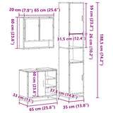 3 Piece Bathroom Furniture Set Sonoma Oak Engineered Wood - Extra Image