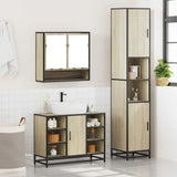 3 Piece Bathroom Furniture Set Sonoma Oak Engineered Wood