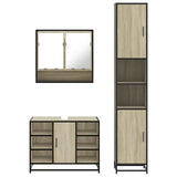 3 Piece Bathroom Furniture Set Sonoma Oak Engineered Wood - 45-Degree Angle