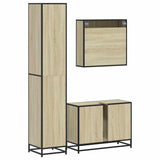 3 Piece Bathroom Furniture Set Sonoma Oak Engineered Wood