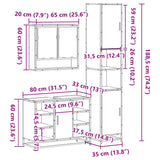 3 Piece Bathroom Furniture Set Sonoma Oak Engineered Wood