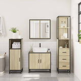 3 Piece Bathroom Furniture Set Sonoma Oak Engineered Wood