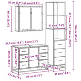 3 Piece Bathroom Furniture Set Sonoma Oak Engineered Wood