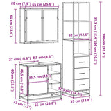 3 Piece Bathroom Furniture Set Sonoma Oak Engineered Wood - Extra Image