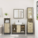 3 Piece Bathroom Furniture Set Sonoma Oak Engineered Wood - Top-Down View