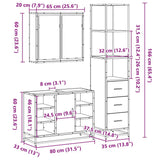 3 Piece Bathroom Furniture Set Sonoma Oak Engineered Wood - Extra Image