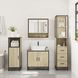 3 Piece Bathroom Furniture Set Sonoma Oak Engineered Wood - Top-Down View