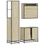 3 Piece Bathroom Furniture Set Sonoma Oak Engineered Wood - Close-Up Angle
