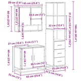 3 Piece Bathroom Furniture Set Sonoma Oak Engineered Wood - Extra Image