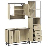 3 Piece Bathroom Furniture Set Sonoma Oak Engineered Wood