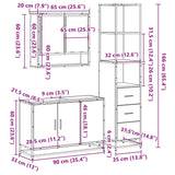 3 Piece Bathroom Furniture Set Sonoma Oak Engineered Wood
