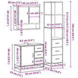 3 Piece Bathroom Furniture Set Sonoma Oak Engineered Wood
