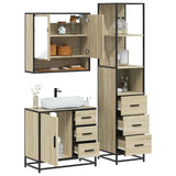 3 Piece Bathroom Furniture Set Sonoma Oak Engineered Wood