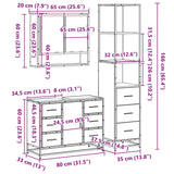 3 Piece Bathroom Furniture Set Sonoma Oak Engineered Wood - Extra Image