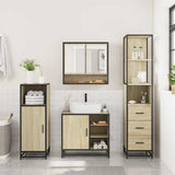 3 Piece Bathroom Furniture Set Sonoma Oak Engineered Wood