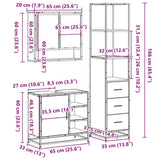 3 Piece Bathroom Furniture Set Sonoma Oak Engineered Wood - Extra Image