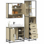 3 Piece Bathroom Furniture Set Sonoma Oak Engineered Wood