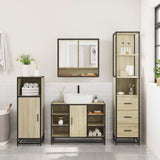 3Â Piece Bathroom Furniture SetÂ Sonoma Oak Engineered Wood - Top-Down View