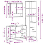 3Â Piece Bathroom Furniture SetÂ Sonoma Oak Engineered Wood - Extra Image