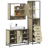 3Â Piece Bathroom Furniture SetÂ Sonoma Oak Engineered Wood