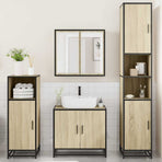 4 Piece Bathroom Furniture Set Sonoma Oak Engineered Wood
