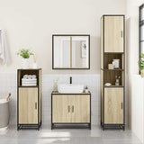 4 Piece Bathroom Furniture Set Sonoma Oak Engineered Wood - Top-Down View
