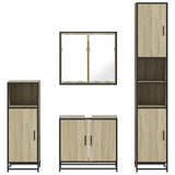 4 Piece Bathroom Furniture Set Sonoma Oak Engineered Wood - 45-Degree Angle
