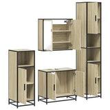 4 Piece Bathroom Furniture Set Sonoma Oak Engineered Wood