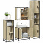 4 Piece Bathroom Furniture Set Sonoma Oak Engineered Wood