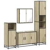 4Â Piece Bathroom Furniture SetÂ Sonoma Oak Engineered Wood