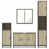4Â Piece Bathroom Furniture SetÂ Sonoma Oak Engineered Wood - 45-Degree Angle