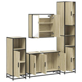 4Â Piece Bathroom Furniture SetÂ Sonoma Oak Engineered Wood
