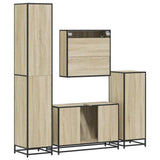 4Â Piece Bathroom Furniture SetÂ Sonoma Oak Engineered Wood
