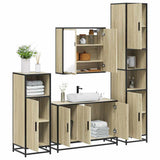 4Â Piece Bathroom Furniture SetÂ Sonoma Oak Engineered Wood