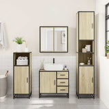 4Â Piece Bathroom Furniture SetÂ Sonoma Oak Engineered Wood - Top-Down View