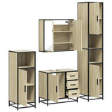 4Â Piece Bathroom Furniture SetÂ Sonoma Oak Engineered Wood