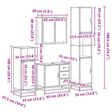 4Â Piece Bathroom Furniture SetÂ Sonoma Oak Engineered Wood
