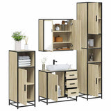 4Â Piece Bathroom Furniture SetÂ Sonoma Oak Engineered Wood
