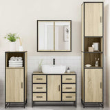 4Â Piece Bathroom Furniture SetÂ Sonoma Oak Engineered Wood