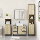4Â Piece Bathroom Furniture SetÂ Sonoma Oak Engineered Wood - Top-Down View